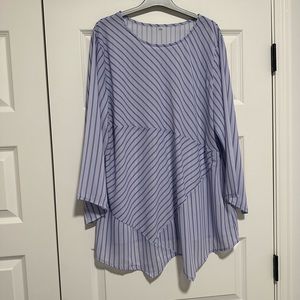 Purple Stripe Long Sleeve Shirt 3X Good Condition